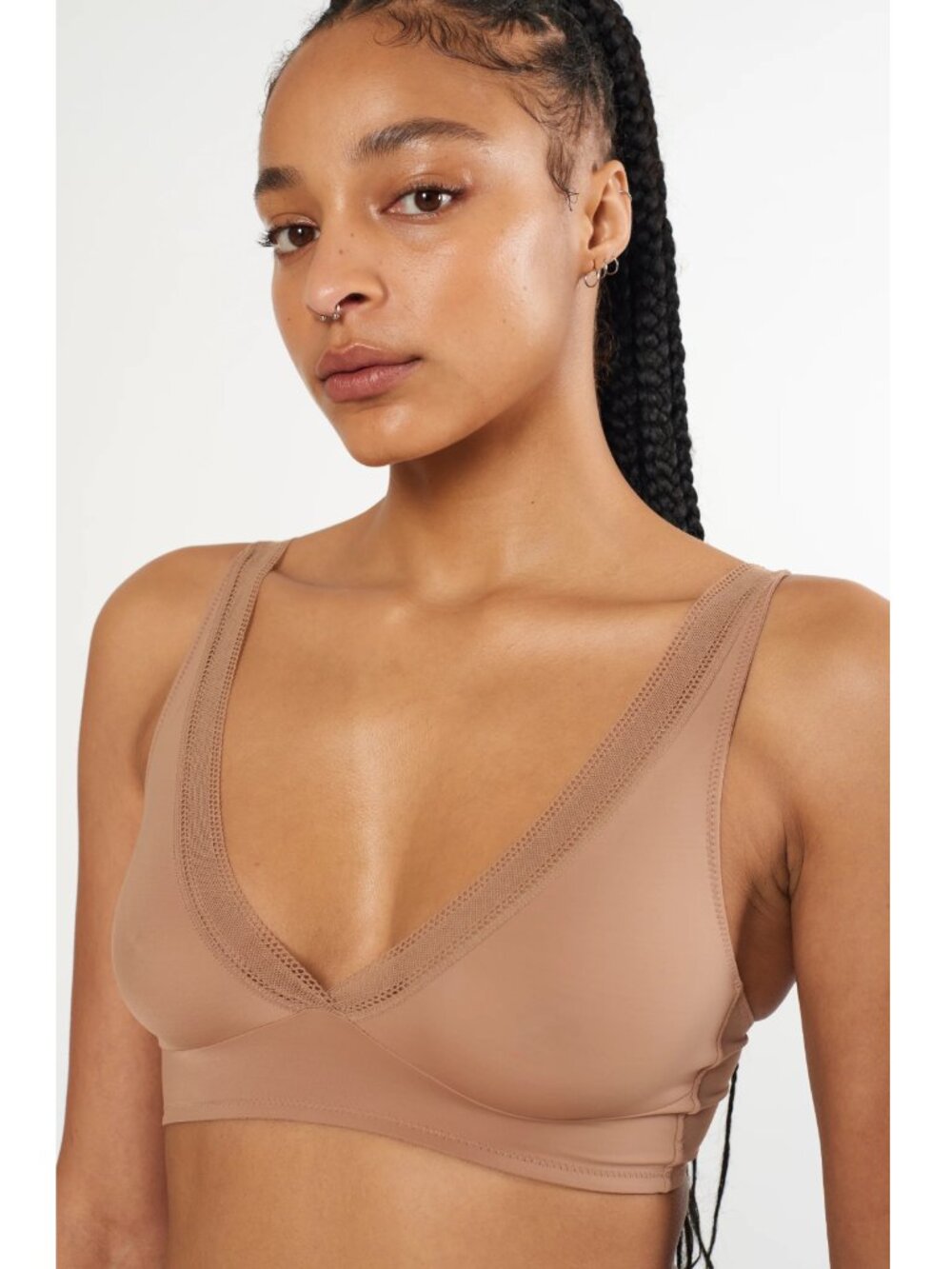 ELSE Nano Soft Cup Plunge Bralette Bronze 36C $110